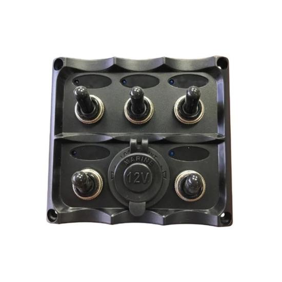 5’Li   Swıtch Panel Işıklı Çakmak Soketli 95X105 Mm