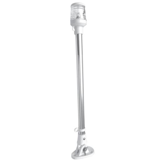 Işıklı Bayrak Direği Boy:48 Cm 12 V Krom Beyaz Ampül