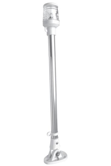 Işıklı Bayrak Direği Boy:48 Cm 12 V Krom Beyaz Led